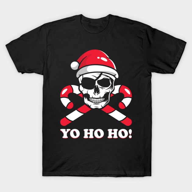 Jolly Pirate Santa yo ho ho ho T-Shirt by MZeeDesigns